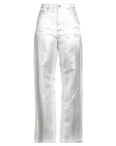 The Big White Blue Woman Jeans Silver Size 31 Cotton