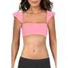 The Bikini Lab Womens Bandeau Convertible Swim Top Separates In Pink