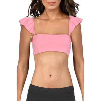 The Bikini Lab Womens Bandeau Convertible Swim Top Separates In Pink