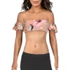 The Bikini Lab Womens Bandeau Off-the-shoulder Swim Top Separates In Grey