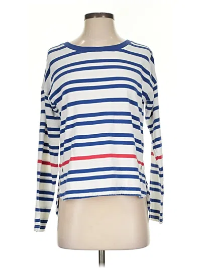 Pre-owned The Black Dog Long Sleeve Top White Boatneck Tops