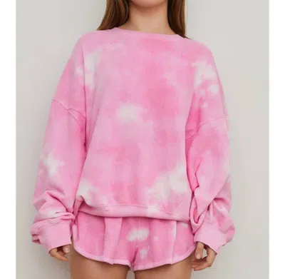 The Blank Lab Eco-chic Women's Organic Cotton Sweatshirt In Pink Dot In Multi