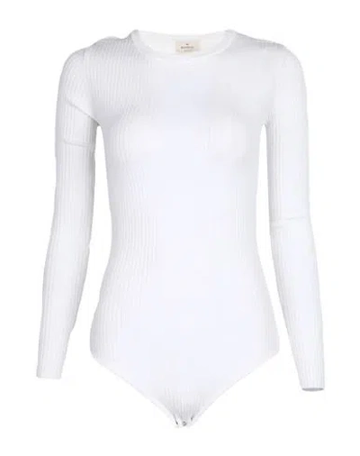The Bodysuit Of Barcelona Woman Bodysuit White Size M Ecovero Viscose, Polyester
