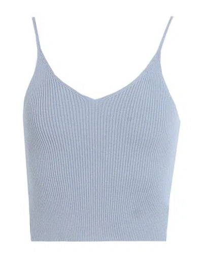 The Bodysuit Of Barcelona Woman Top Pastel Blue Size L Viscose, Polyester