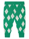 The Bonnie Mob Alden Diamond-pattern Knitted Trousers In Green