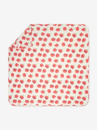 The Bonnie Mob Baby Apples Hooded Blanket In Ivory