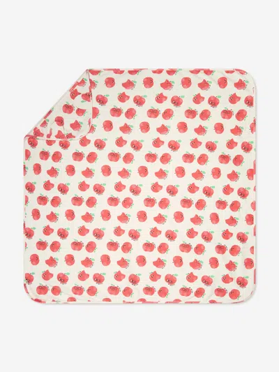 The Bonnie Mob Kids'  Baby Apples Hooded Blanket In Ivory