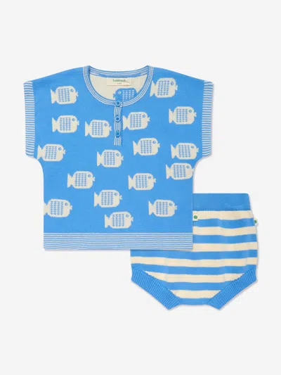 The Bonnie Mob Baby Boys Fisher Short Set In Blue