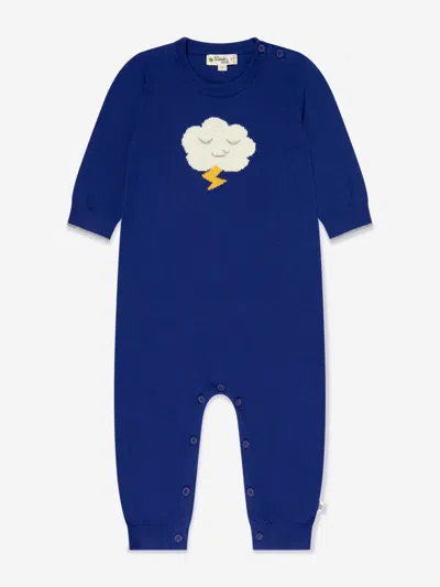 The Bonnie Mob Baby Boys Knitted Cloud Romper In Blue