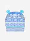 The Bonnie Mob Baby Boys Knitted Hat With Ears 0 - 6 Months Blue By Childsplay Clothing In Blue
