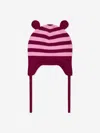 The Bonnie Mob Baby Girls Damson Knit Hat With Ears In Purple
