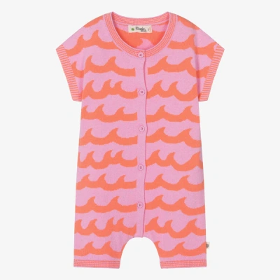 The Bonnie Mob Baby Girls Pink Wave Cotton Knit Shortie