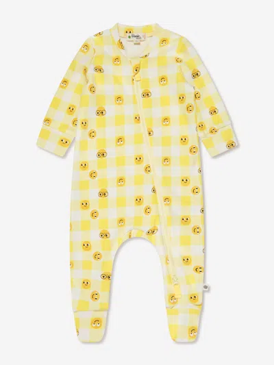 The Bonnie Mob Baby Girls Tiddlywink Zip Front Sleepsuit In Yellow