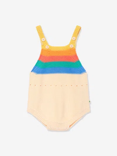 The Bonnie Mob Baby Rainbow Stripe Bubble Romper In Multicoloured