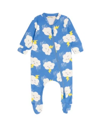 The Bonnie Mob Kids' Babys Chupa Zip Front Sleepsuit In Blue Multi