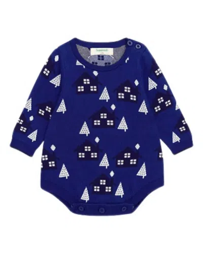 The Bonnie Mob Kids' Babys Folksy Romper In Blueberry