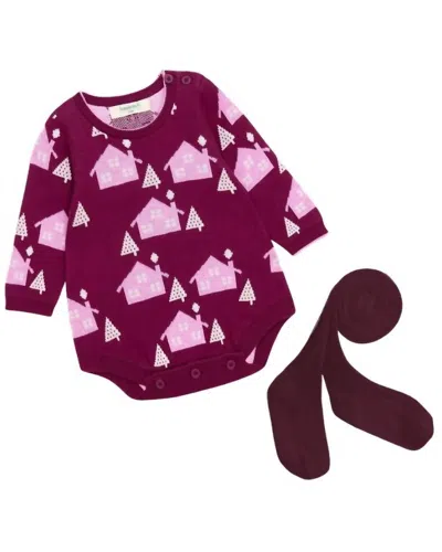 The Bonnie Mob Kids' Babys Folksy Romper In Pomegranite In Animal Print