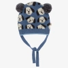 THE BONNIE MOB BLUE KNITTED POM-POM HAT