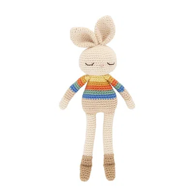 The Bonnie Mob Bonnie Bunny Crochet Toy - Rainbow Stripe In Multi