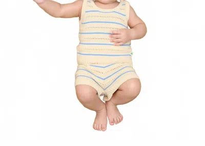 The Bonnie Mob Kids' Boy's Costa Stripe Shorts In Blue In Neutral