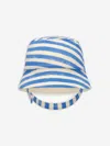 The Bonnie Mob Boys Chill Striped Sun Hat In Blue