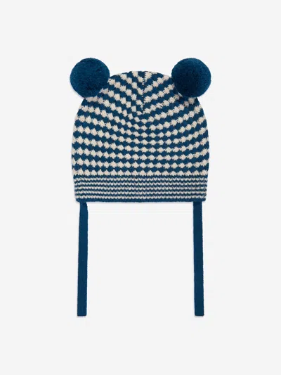 The Bonnie Mob Kids' Boys Hazel Chunky Checker Hat In Blue