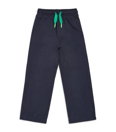 The Bonnie Mob Kids' Cotton Star Print Trousers In Black