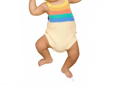 The Bonnie Mob Kids' Girl's Rainbow Stripe Knit Bubble In Multi In Neutral