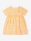 The Bonnie Mob Girls Cari Striped Pocket Dress In Orange