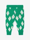 The Bonnie Mob Kids Alden Diamond Knit Joggers In Green