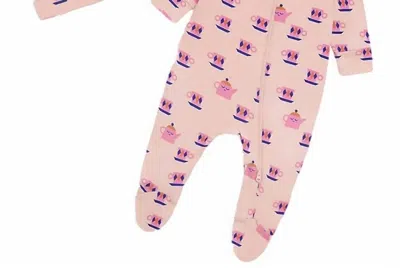 The Bonnie Mob Kids Bayley Berry Ducks & Hat Set Sleepsuit In Pink