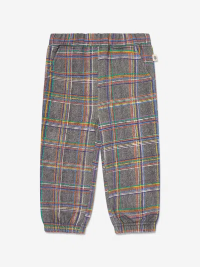 The Bonnie Mob Kids Tartan Joggers In Grey