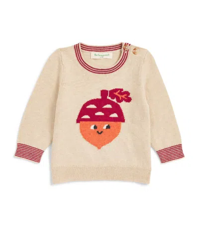 The Bonnie Mob Organic Cotton-cashmere Acorn Sweater (3-24 Months) In Multi