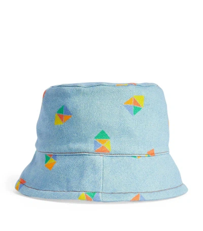 The Bonnie Mob Kids' Organic Cotton Denim Sun Hat In Blue