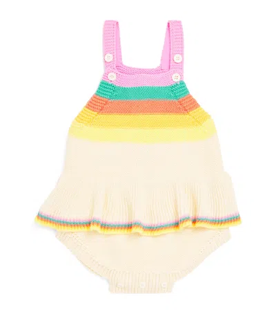 The Bonnie Mob Kids' Organic Cotton Stripe Bodysuit In Neutral