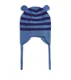 The Bonnie Mob Organic Cotton Stripe Knit Hat In Blue