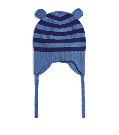 The Bonnie Mob Kids' Organic Cotton Stripe Knit Hat In Blue