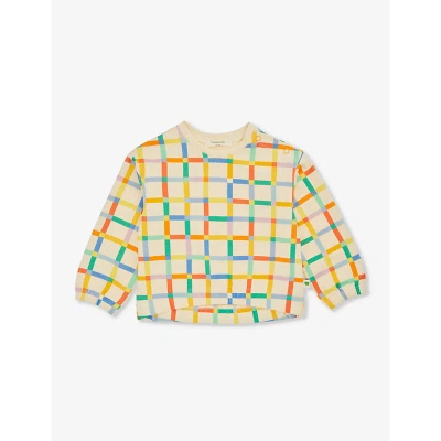 The Bonnie Mob Babies'  Rainbow Check-print Crewneck Organic-cotton Sweatshirt 6-36 Months
