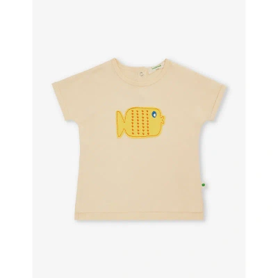 The Bonnie Mob Babies'  Sandy Graphic-print Short-sleeve Organic Stretch-cotton T-shirt 3-36 Months In Ivory