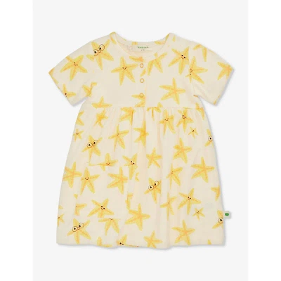 The Bonnie Mob Babies'  Starfish Graphic-print Short-sleeve Stretch-organic-cotton Dress 6-24 Months