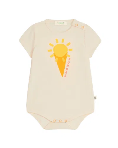 The Bonnie Mob Kids' The Bonniemob Cotton Jersey Onesie In Neutral