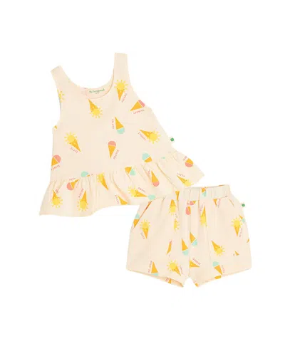 The Bonnie Mob Babies' The Bonniemob Frill Top & Short Set In Yellow