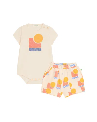 The Bonnie Mob Kids' The Bonniemob Onesie & Shorts Set In Neutral