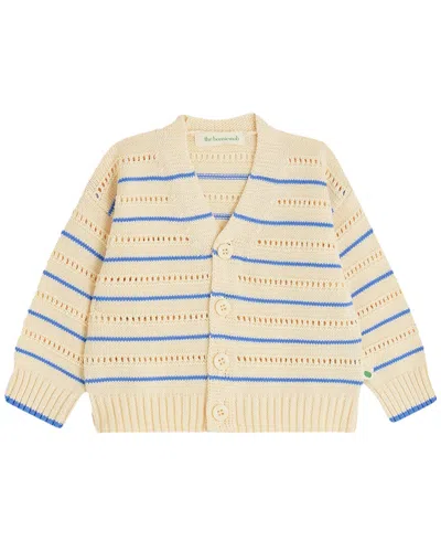 The Bonnie Mob Kids' The Bonniemob Pointelle Stripe Cardigan In Nude