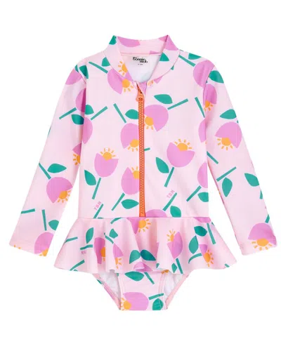 The Bonnie Mob Kids' The Bonniemob Zip Long Sleeve Swimsuit In Multi