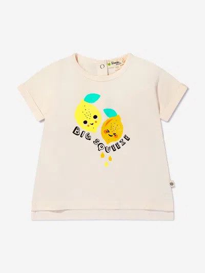 The Bonnie Mob Kids'  Unisex Organic Cotton Lemon Print T-shirt 9 - 12 Months Yellow By Childsplay Clothing