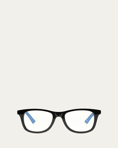 The Book Club Grime In Banishment Square Blue Block Optical Frames In Black