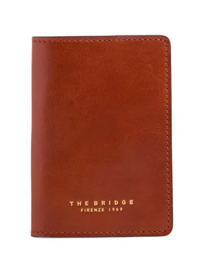 The Bridge Logo-print Leather Passport Holder In 오렌지