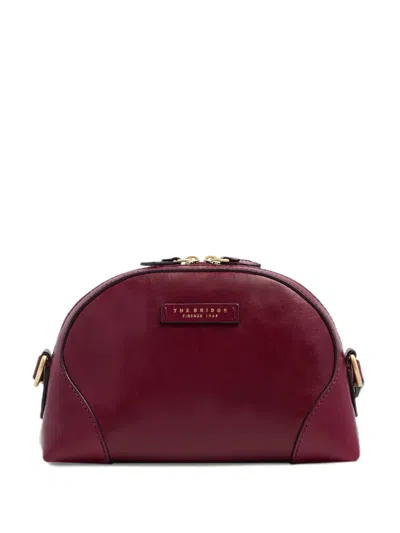 The Bridge Rounded Leather Crossbody Bag In Burgundy