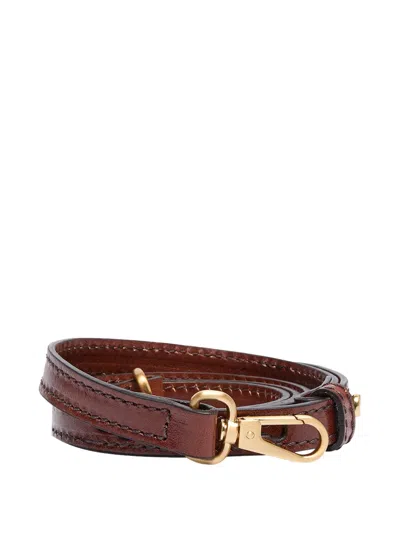 The Bridge Adjustable Leather Shoulder Strap In Brown